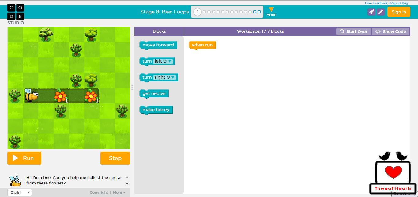 ThweattHearts: Break the Code --- Code.Org