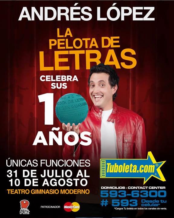Andrés López celebra 10 años de ‘La pelota de letras’ Zona Bogota DC