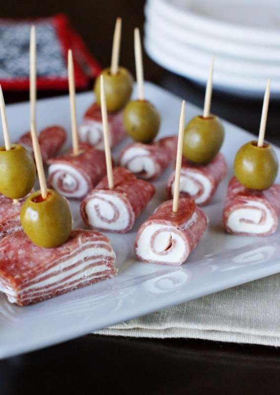 Adult Lunchable with Veggies, Salami, and Cream Cheese