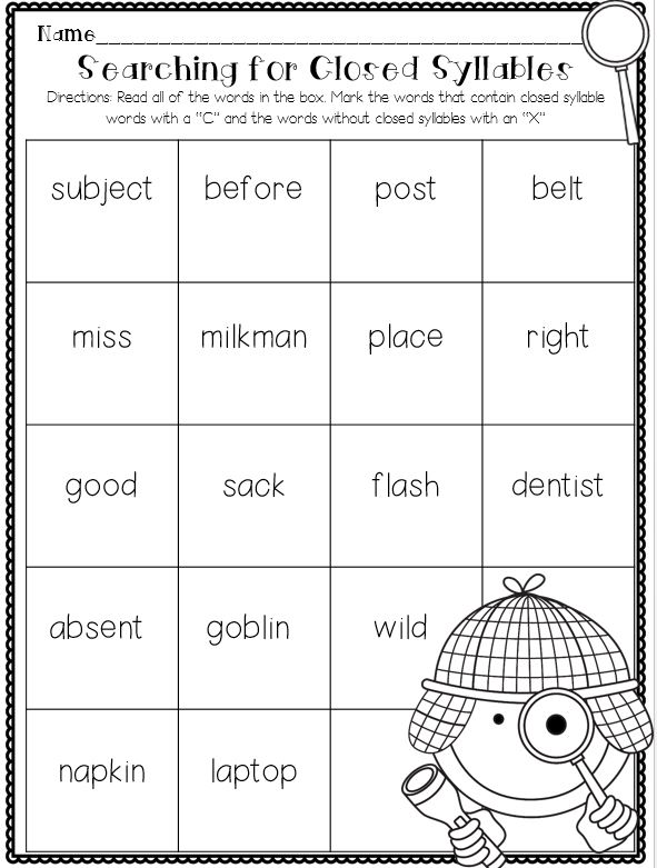 Miss Martel s Special Class Closed Syllables