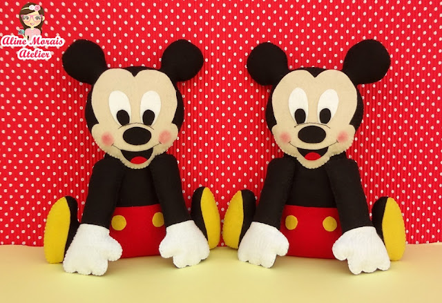 mickey e minnie boneco de feltro centro de mesa aniversário lembrancinha