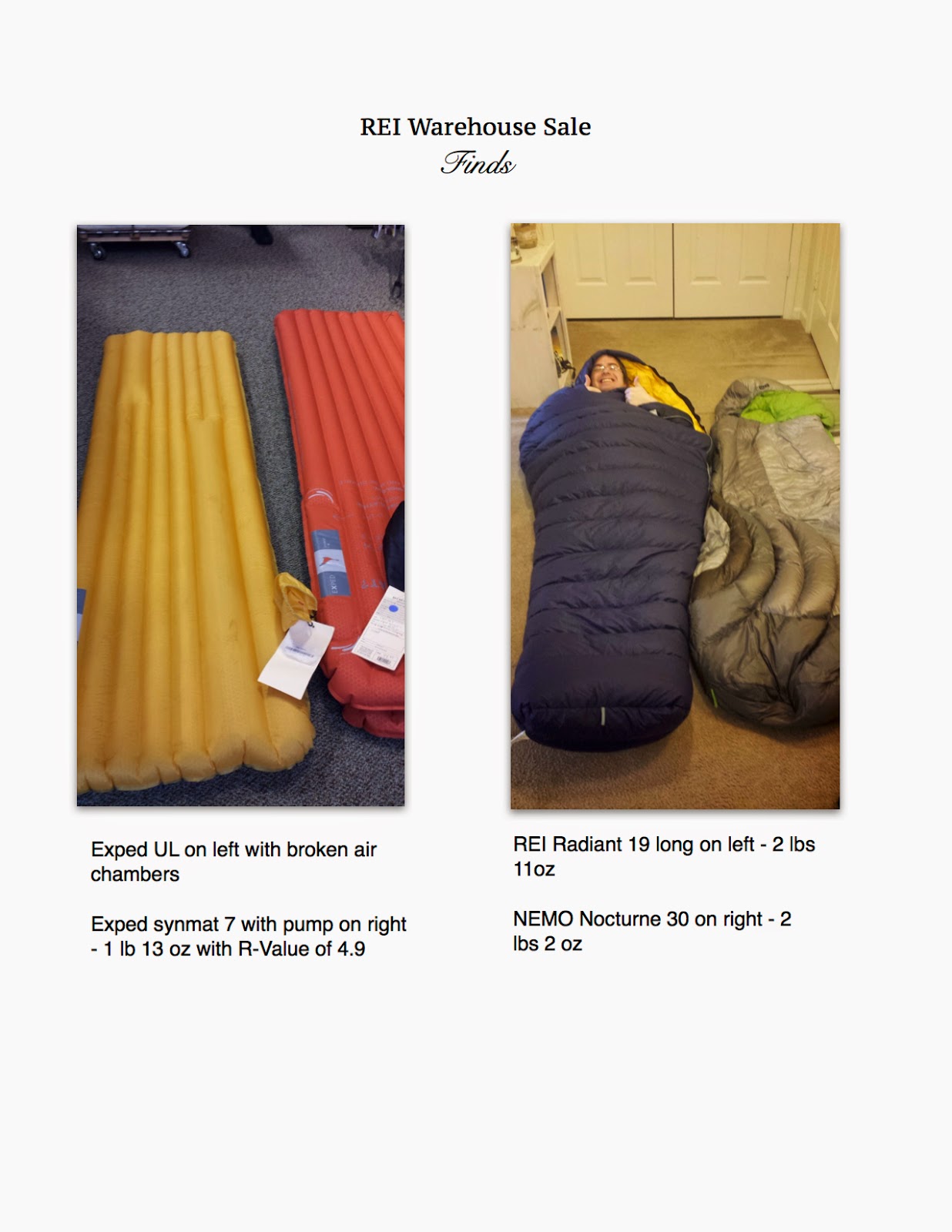 Here Comes the Sun REI Warehouse Sale Items