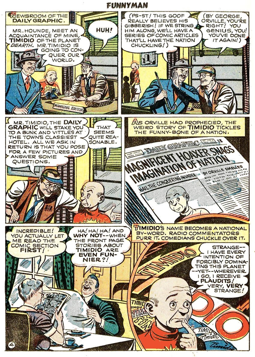Dooed Pappy's Golden Age Comics Blogzine: Number 1693: Funnyman dooed it