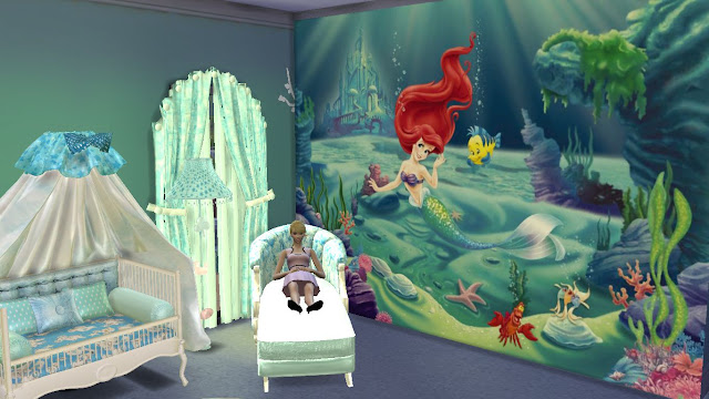 sims 4 my little mermaid wall sticker,decal and mural download