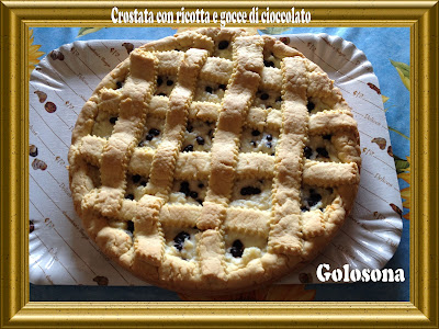 crostata con ricotta e gocce di cioccolato