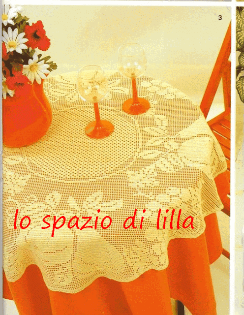 gentile richiesta...il centro rotondo all'uncinetto frutta Lucia, schemi Crochet filet doilies with fruit motifs, free charts