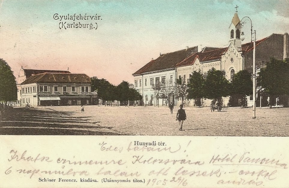 Amintiri din Vechiul Regat Piata Hunyade din Alba Iulia veche