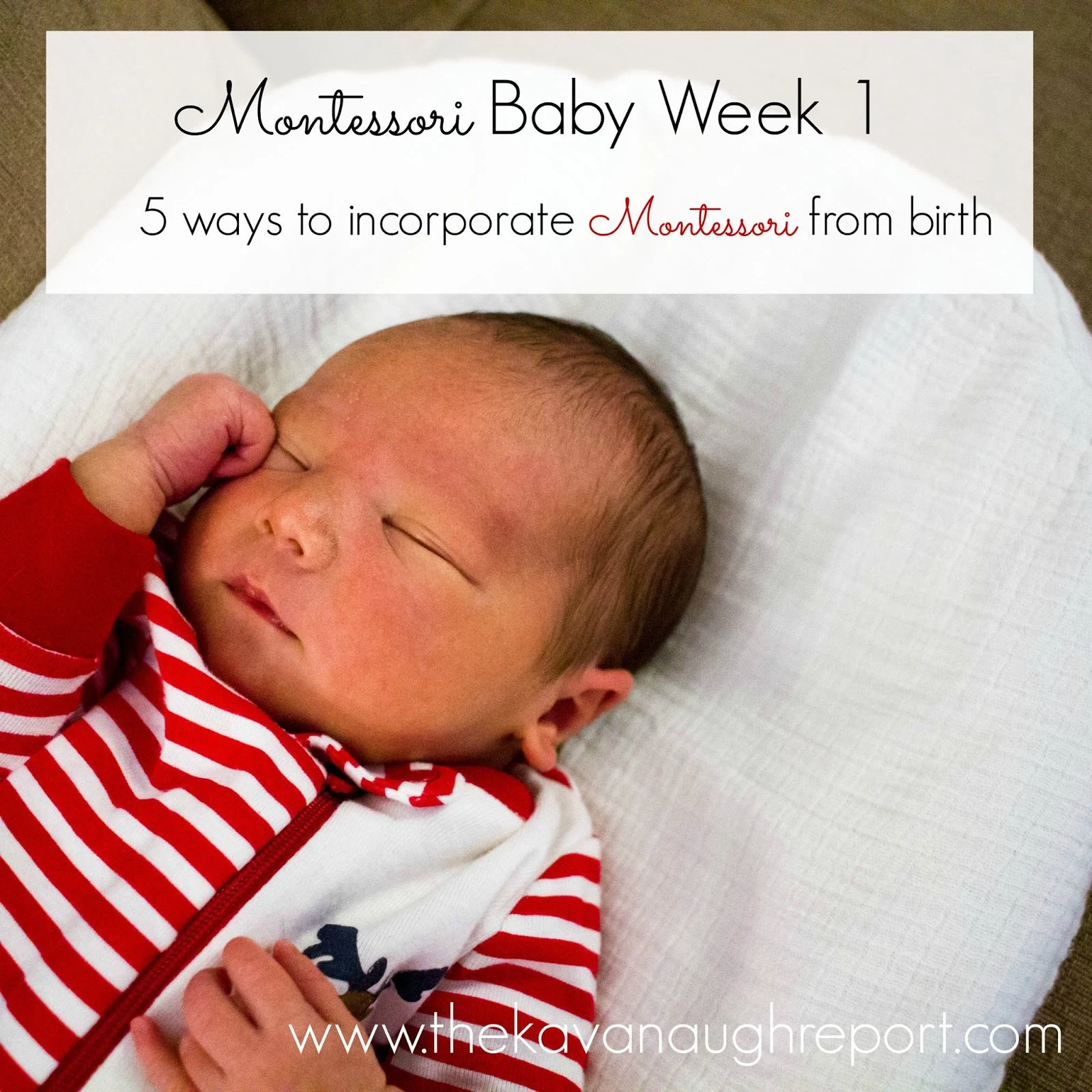 Montessori is a lifestyle that can be introduced when a baby is born! Here are 5 ways to incorporate Montessori from birth. 