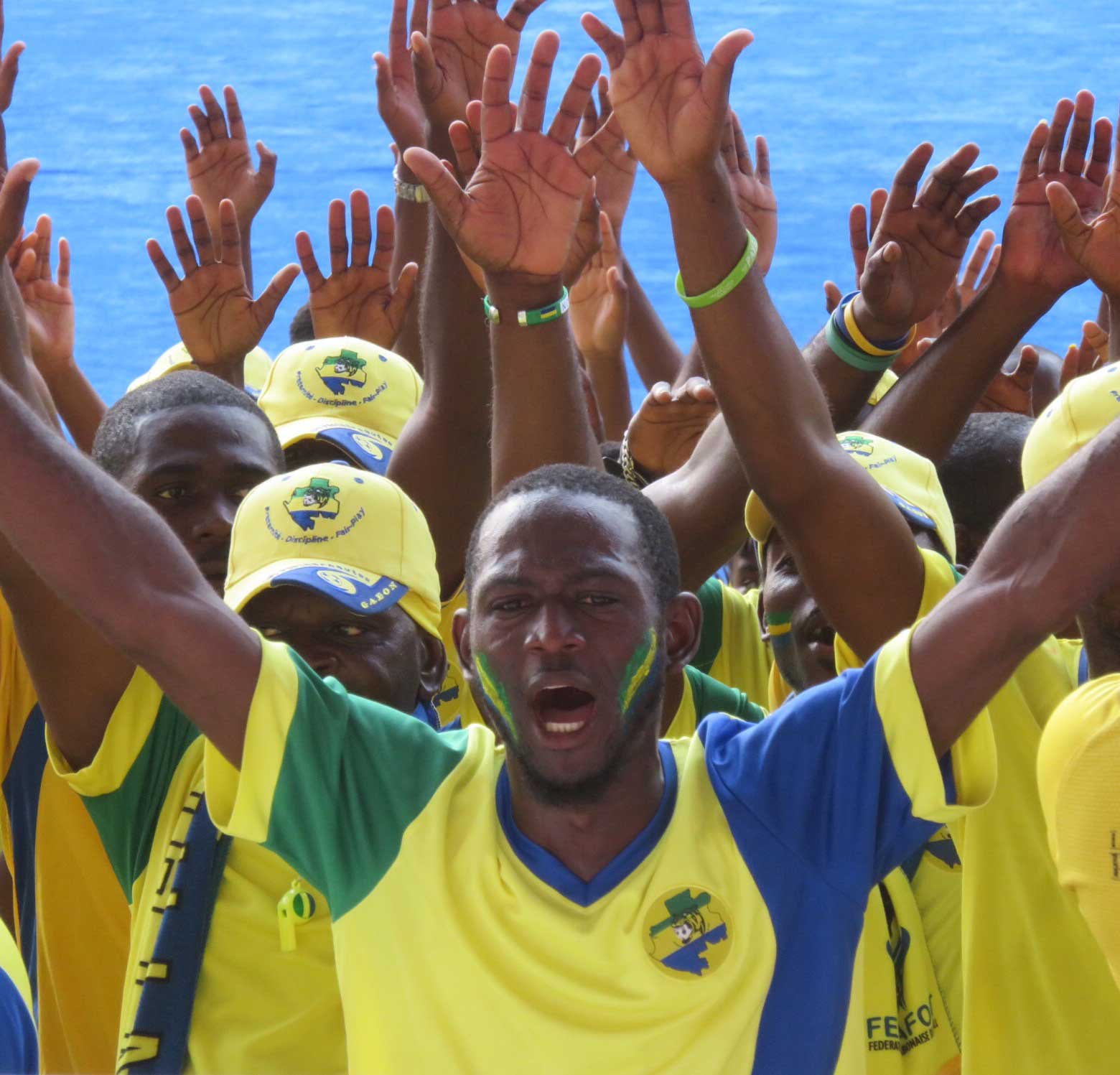 Gabon fans at Afcon 2017.