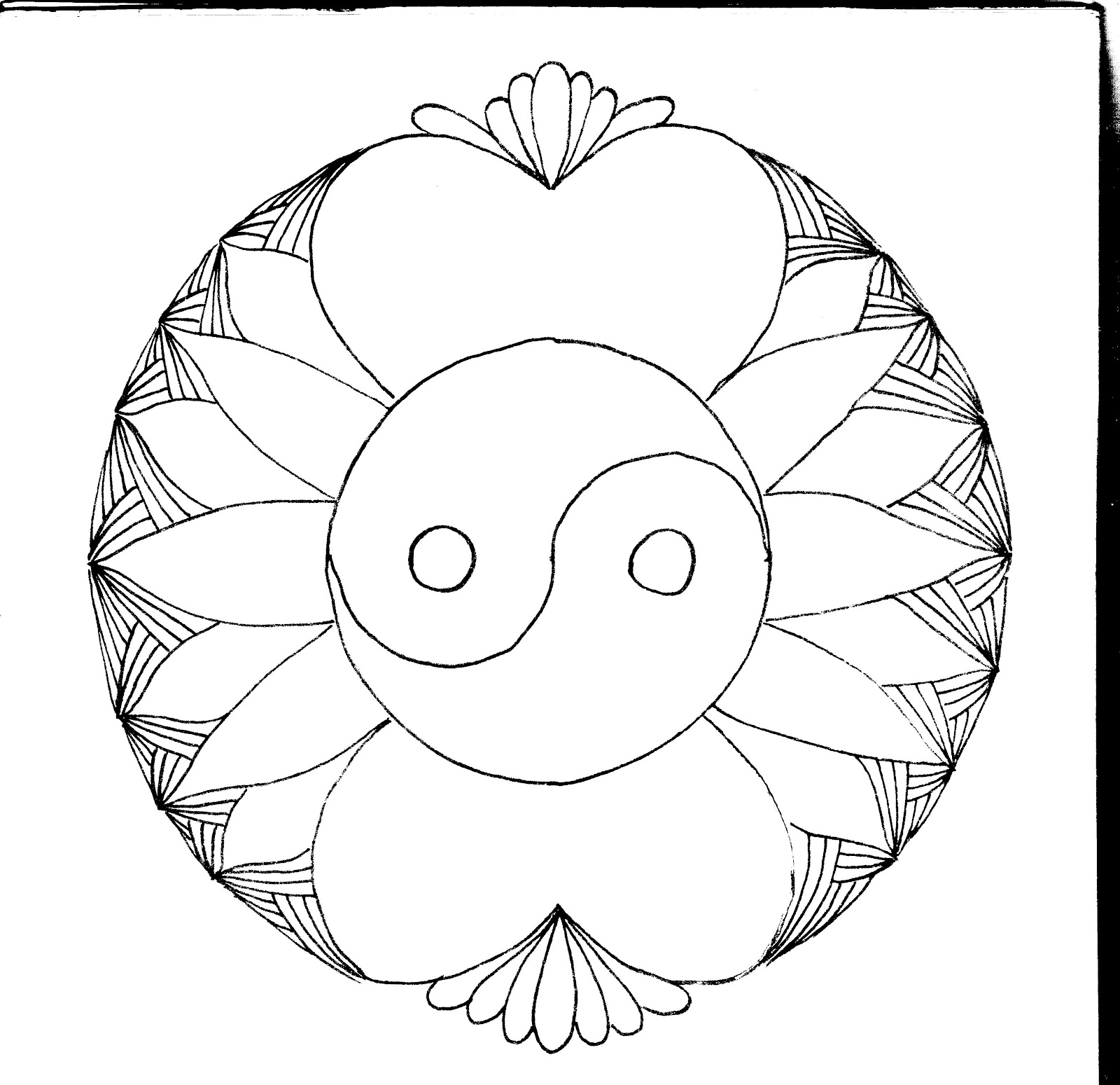 ying yang coloring pages - photo #2