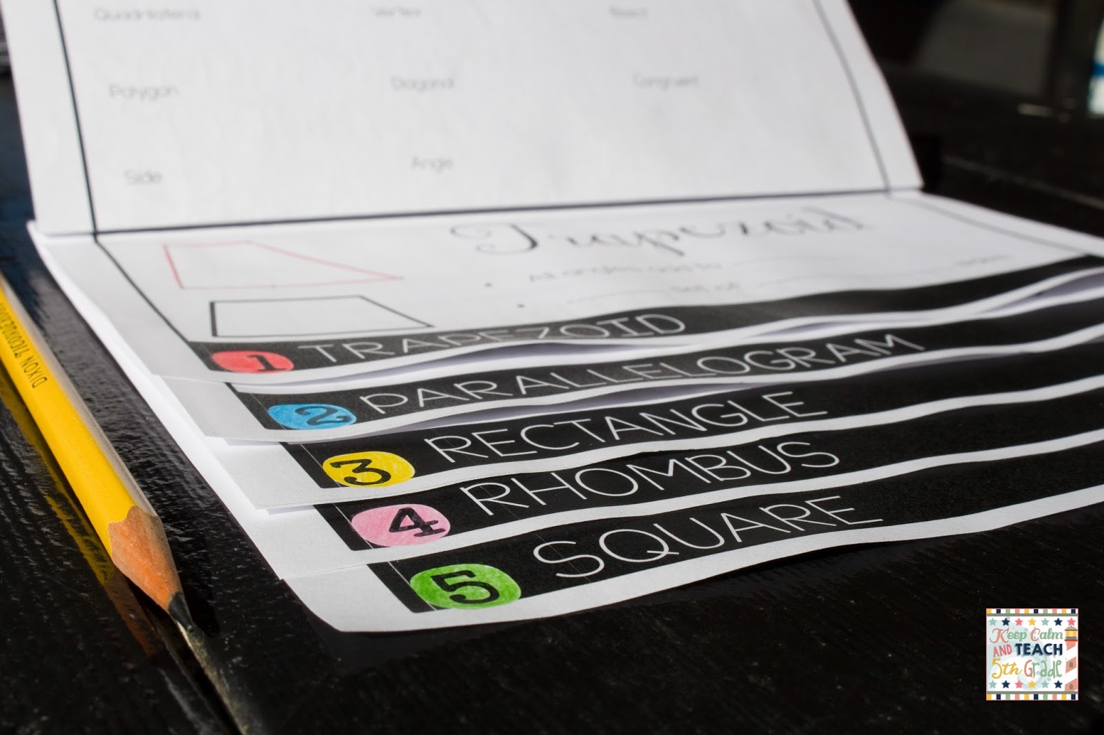 Keep Calm and Teach 5th Grade: Quadrilateral Flip Book - Make Math Easy!