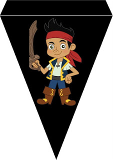 Jake y los Piratas: Mini Kit para Cumpleaños para Imprimir Gratis. Banderines para Cumpleaños de Jake y los Piratas para imprimir gratis.