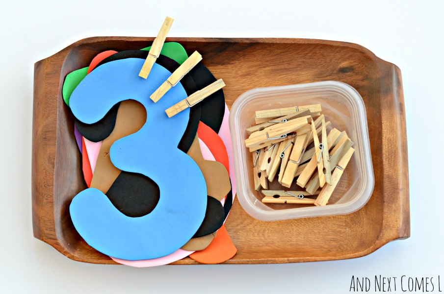 Fine motor math and counting tray for toddlers and preschoolers from And Next Comes L