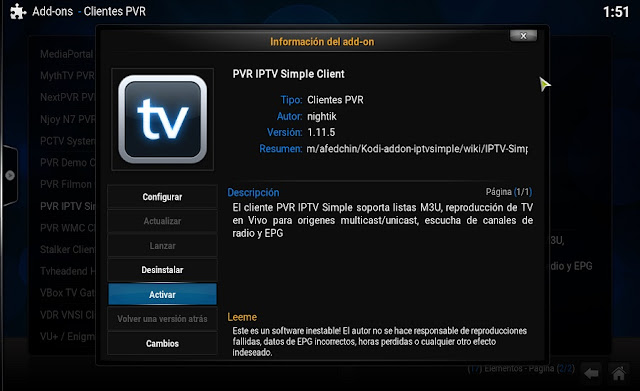 Config PVR IPTV SIMPLE CLIENT kodi XBMC