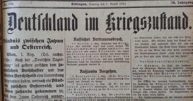 First World War Commemoration Site Ettlingen, Germany: Local Newspapers ...