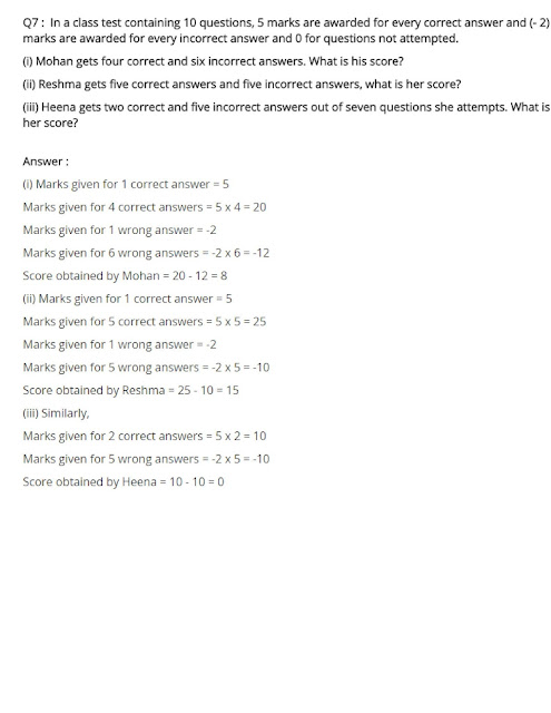 NCERT Solutions of Class 7 MATHS Chapter 1 INTEGERS EXERCISE 1.3 05