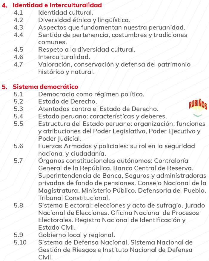 TEMAS DE CÍVICA DEL EXAMEN SAN MARCOS DECO UNMSM ADMISIÓN UNIVERSIDAD 2024