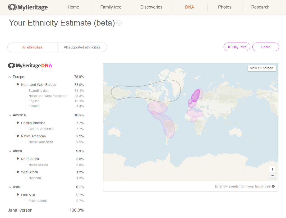 Jana's Genealogy and Family History Blog My DNA Ethnicity Estimate
