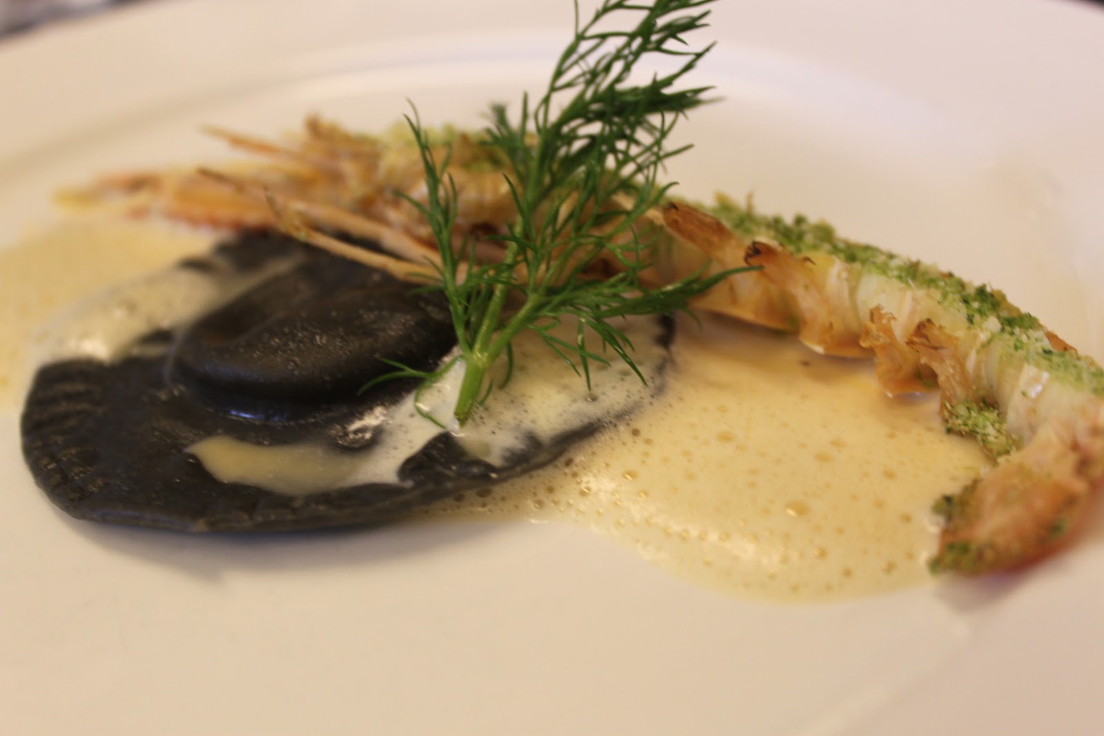 Smag på verden Ravioli,gratineret jomfruhummer,bisque