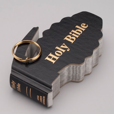 Holy Bible crafted into grenade