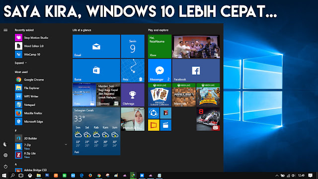 Cara ini sudah saya coba dalam mengatasi Windows 10 agar TIDAK LEMOT