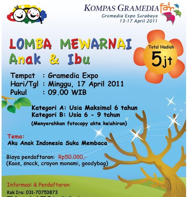Lomba Mewarnai Gramedia Anak Indonesia Suka Membaca Apr 2011 Info