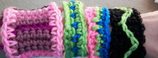 yarn scrap bracelets