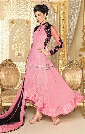 black and pink frock