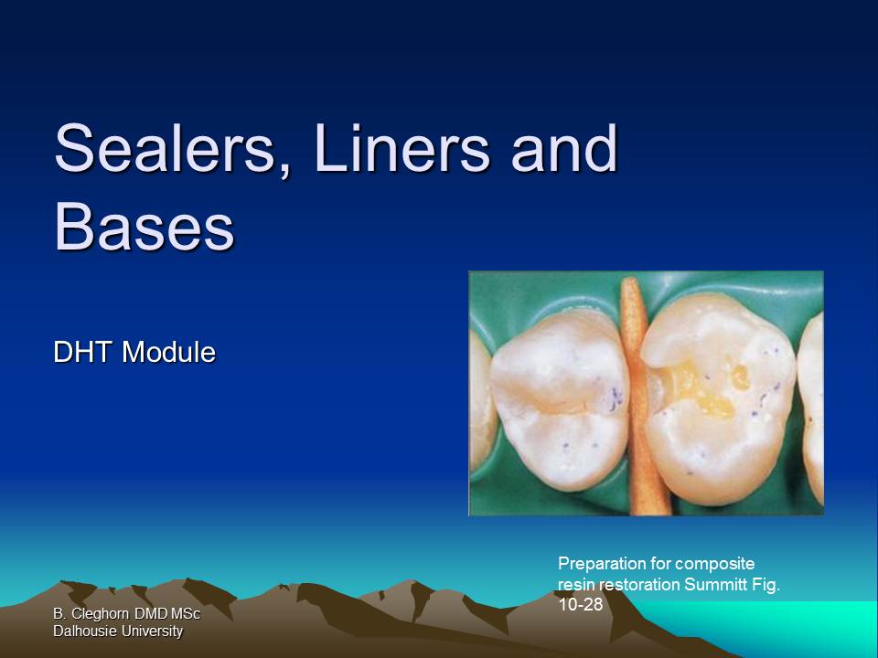Dentistry Sealers, Liners and Bases