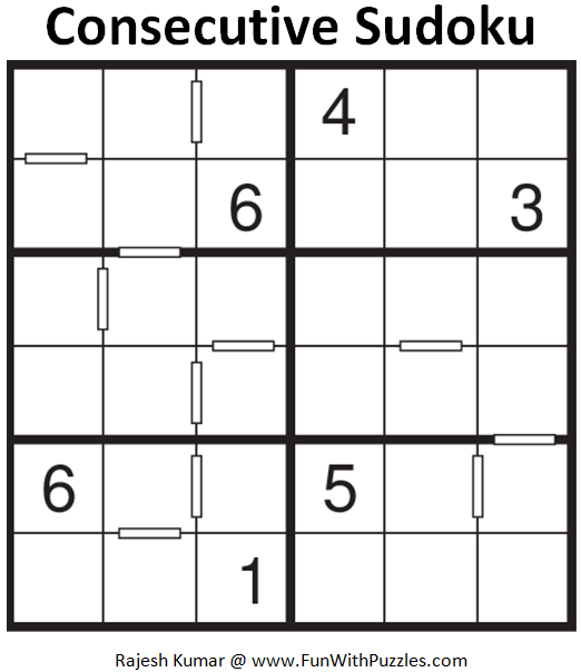 Consecutive Sudoku (Mini Sudoku Series #61)
