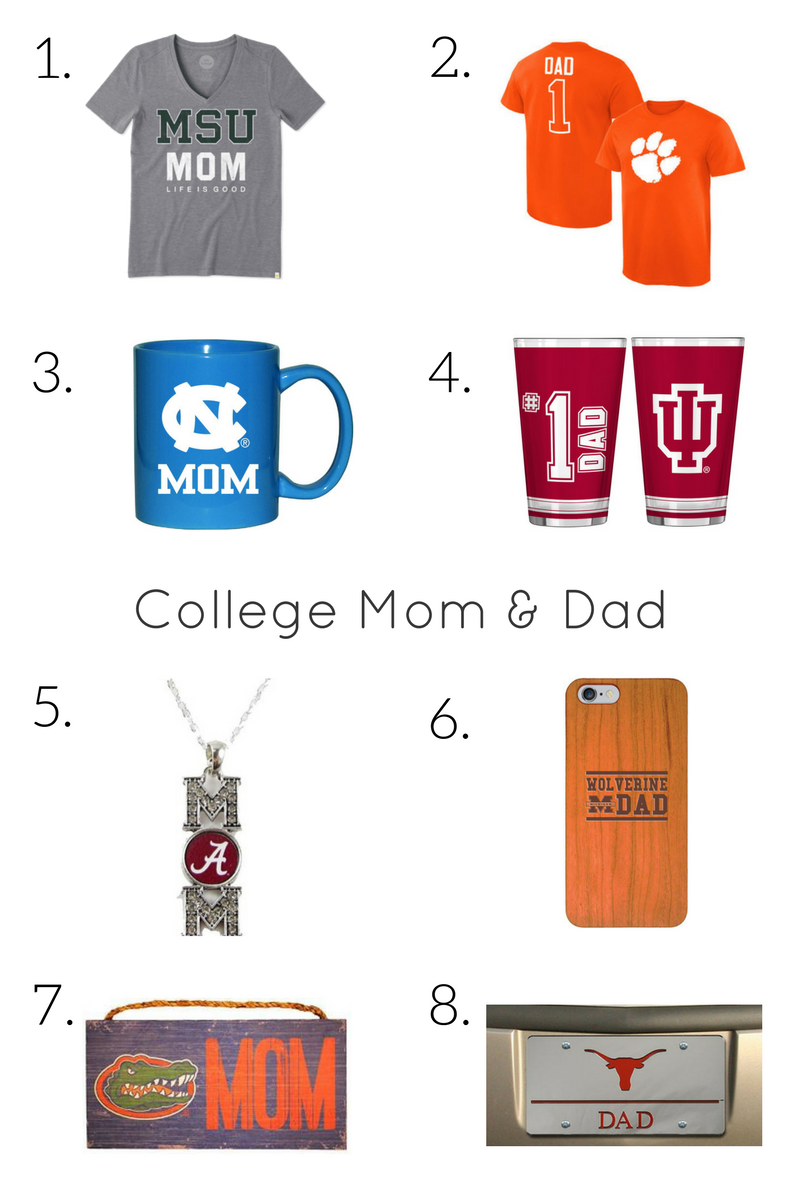 ncaa mom and dad college clothing accessories gifts