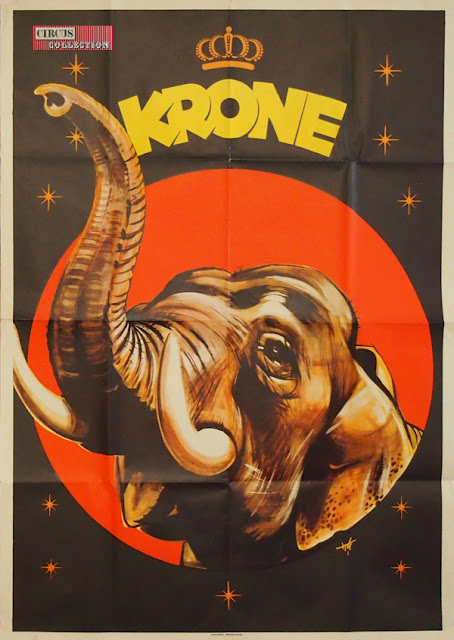 Grande affiche du cirque Krone,  tête d'éléphant