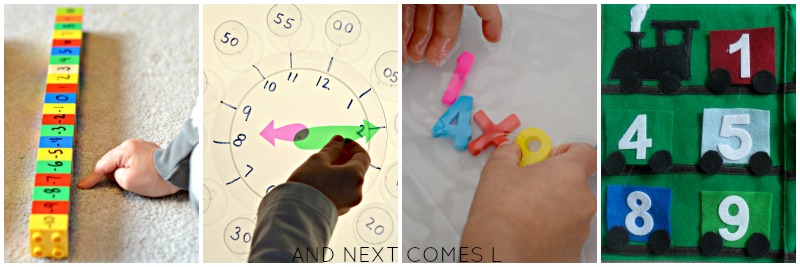 Math activities for toddlers, preschoolers, and early elementary kids from And Next Comes L