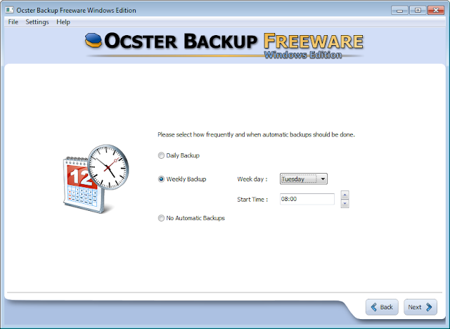 برنامج مجانى لعمل نسخ إحتياطى للنظام والملفات والبيانات بشكل تلقائى Ocster Backup free 1.88