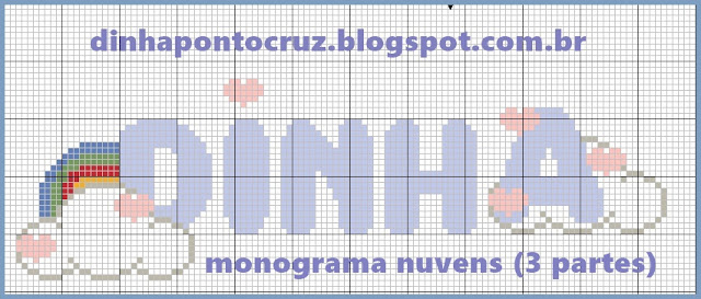 Monograma nuvens Ponto Cruz
