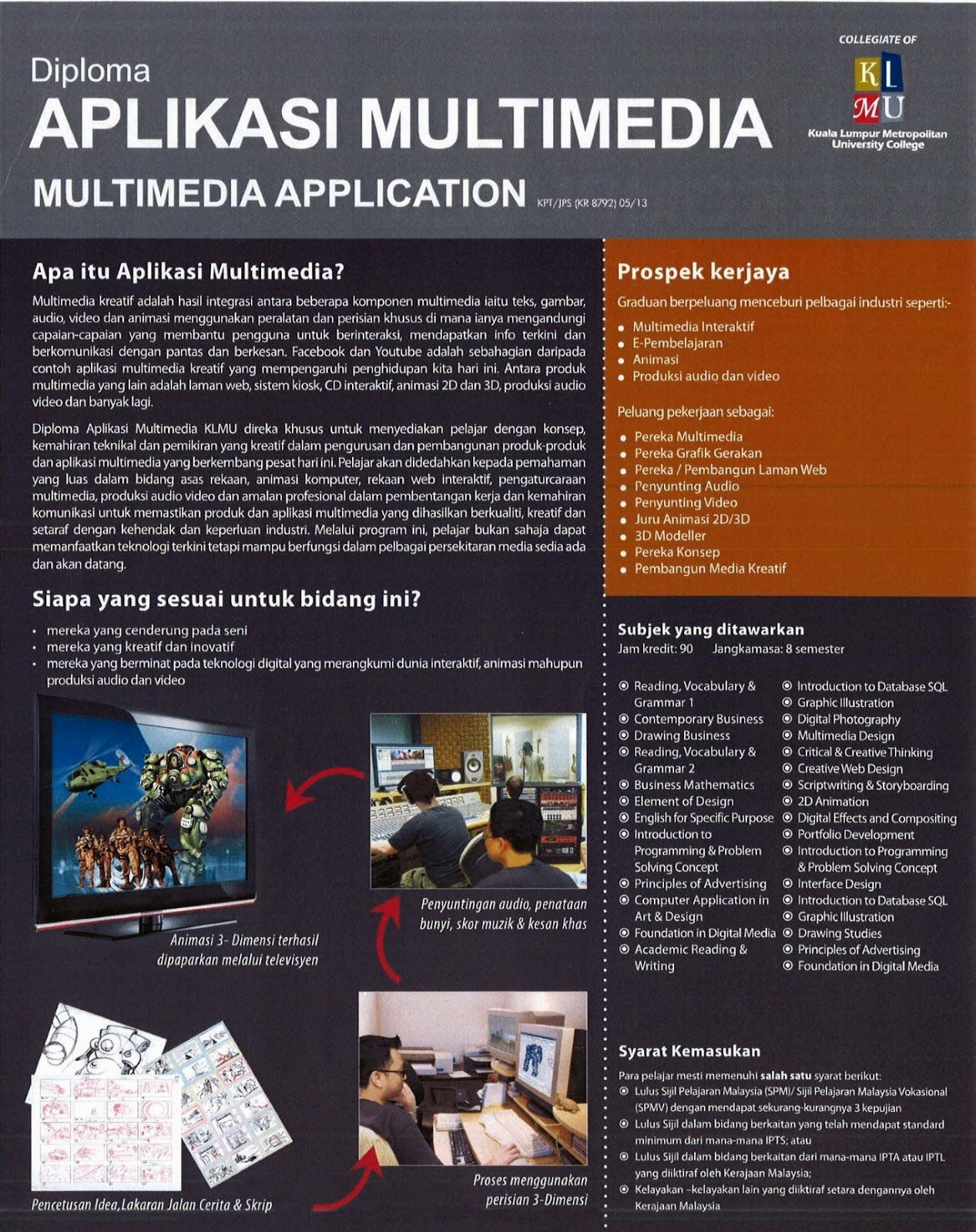Diploma Aplikasi Multimedia / Diploma Multimedia Application Info