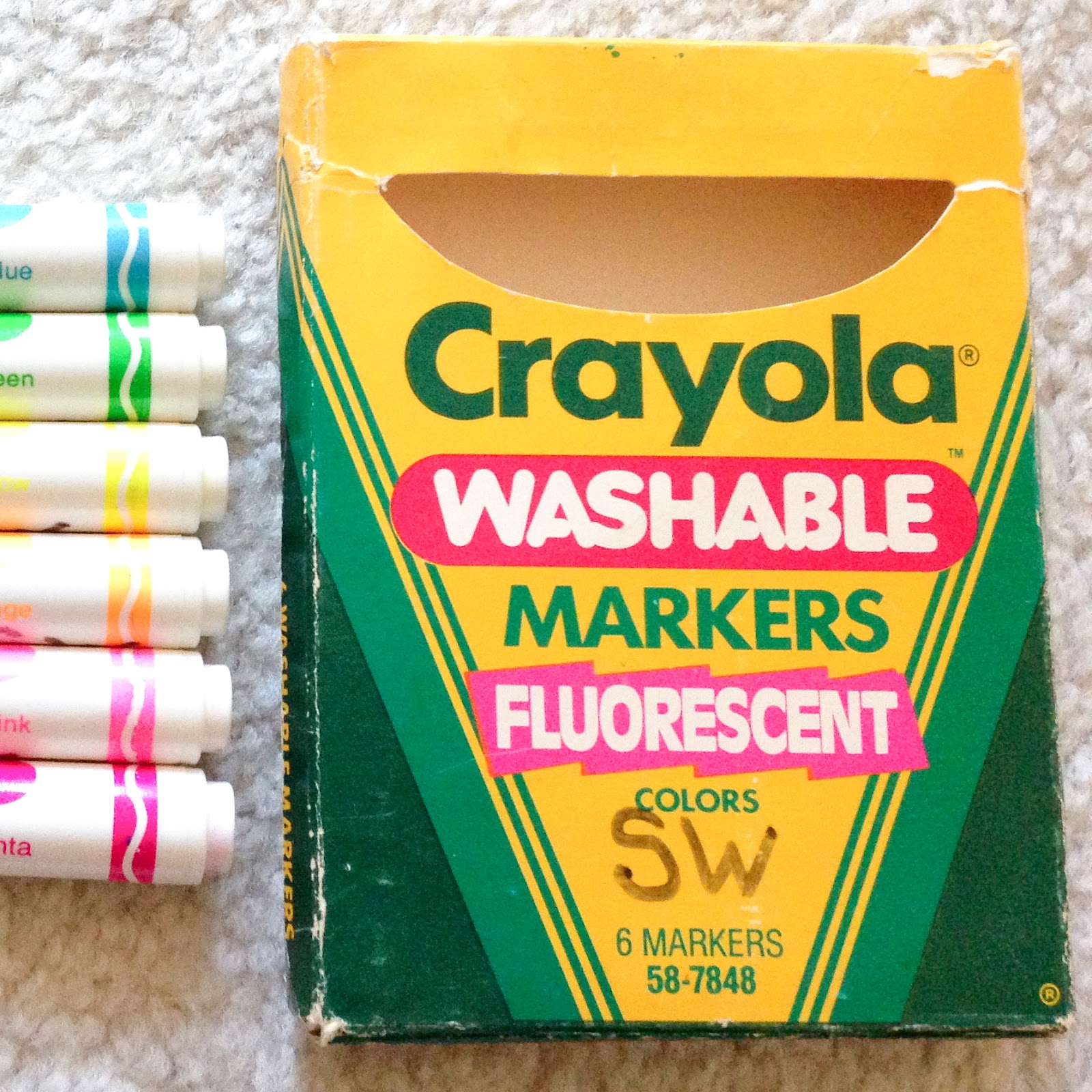 6 Count Crayola Fluorescent Markers What S Inside The Box Jenny S Crayon Collection