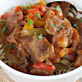 slow cooker three meat goulash