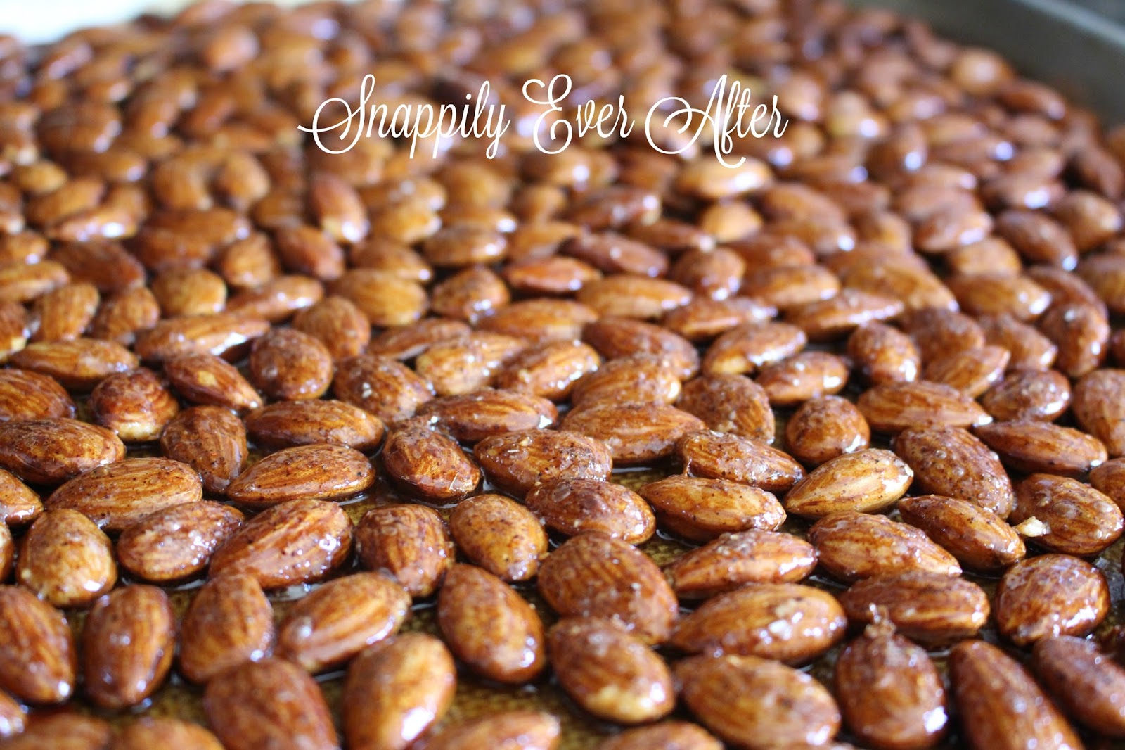 Snappily Ever After Spicy Honey Roasted Almonds