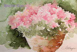watercolor flowers pot terra flower cotta painting hayes rose pots paintings ann roseann floral watercolour flores kind sv guardado desde