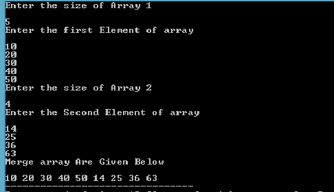 Write A Program To Merge Two Array In Third Array Unconditionally