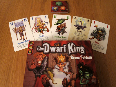 The Dwarf King - The game box and some cards