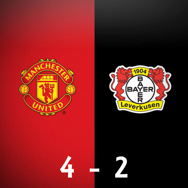 Final score Champions League, manchester united vs bayer leverkusen 4-2