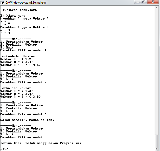 KISAH PERJALANAN: Program Vektor dengan Java