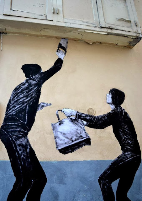 "Break In" New Street Piece By Levalet On The Streets Of Paris, France. 1