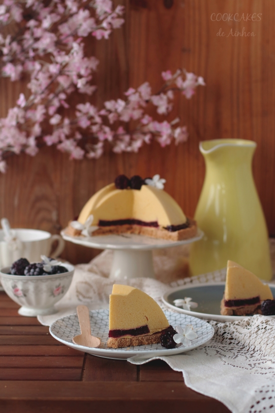 Tarta Mousse de Mango y Mora (sin horno)