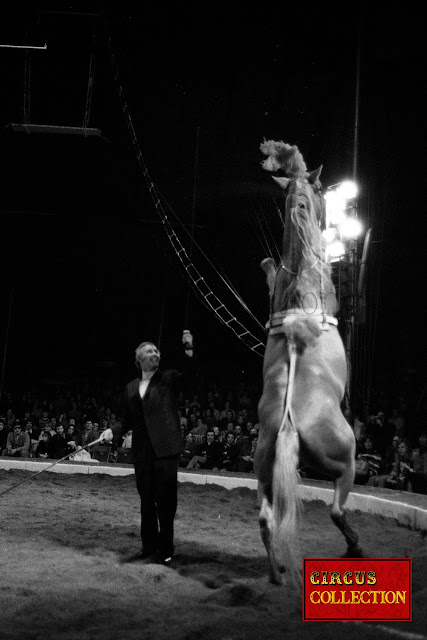 Fredy Knie et son cheval cambré lors de la représentation du cirque Knie 