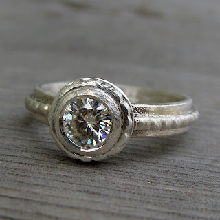 moissanite silver ring
