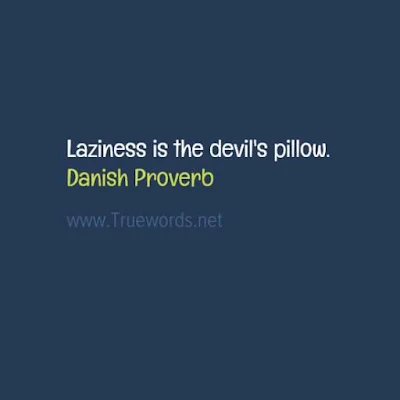 Laziness is the devil's pillow