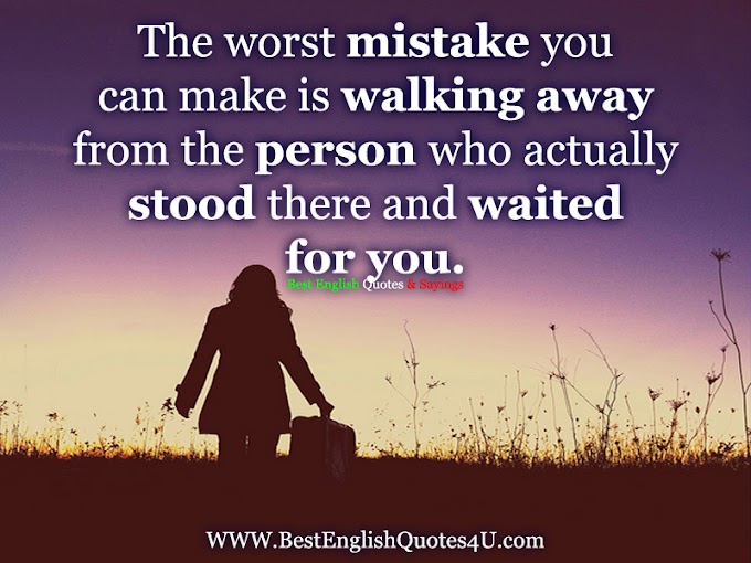 The worst mistake you can make...